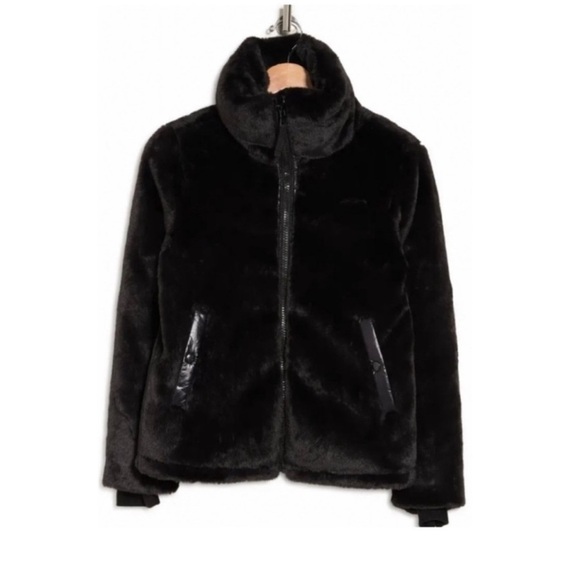 S13 by SAM. Faux Fur Coat in Black. - Picture 1 of 11